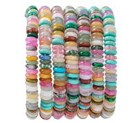 Natural Light Mix Colored Stone Disk Spacer Beads 6x2mm 38cm/str Flat Rondelle Loose Semi Gemstone Caps for Making Bracelets Necklace