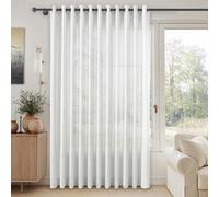 Natural Linen ains with Tieback, 200”Wx96”L, Room Divider, Sliding Door ains, Light Filtering, Privacy, Ideal for Living Room & Bedroom, 96 Inches Long