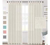 Natural Linen Blend Privacy Curtains 2 Panels (Ivory 2X 132x240 cm) for Living Room Window Treatments Light Filtering Elegant Home Decor Stylish and Functional.
