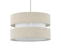 Natural Linen Ceiling Light Shade, Easy Fit Pendant Shade, Diameter 26cm
