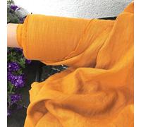 Natural Linen Fabric - Medium Weight 160-180 GSM - Breathable Textile for Dressmaking, Soft Furnishings & Crafting - Sold by The Yard (Continuous Cut) (Tangerine Orange, 4 Yard)