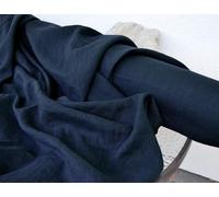 Natural Linen Fabric - Medium Weight 160-180 GSM - Breathable Textile for Dressmaking, Soft Furnishings & Crafting - Sold by The Yard (Continuous Cut) (Navy Blue, 4 Yard)