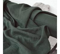 Natural Linen Fabric - Medium Weight 160-180 GSM - Breathable Textile for Dressmaking, Soft Furnishings & Crafting - Sold by The Yard (Continuous Cut) (Dark Pine, 1 Yard)