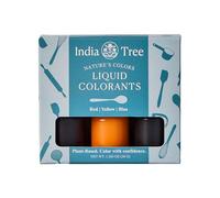 Natural Liquid Food Coloring Set - Plant-Based, Dye-Free, Non-GMO, Allergen-Free, 3 Bottles (Red, Yellow, Blue), 1.265 oz - India Tree Nature’s Colors