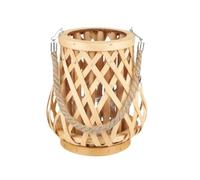 NATURAL LIVING Alan Wooden Lantern with Glass Tealight Holder D20CM X H21CM