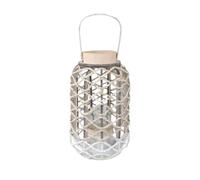 NATURAL LIVING Lantern Aria in but Braid with Glass CANDLE HOLDER D22XH51CM