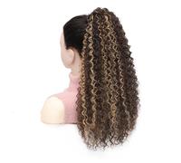 Natural Long Kinky Curly Drawstring Ponytail Extension for Women Afro Puff Curly Pony Tail Hair Perfect Looking(10H26)