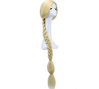 Natural Long Straight Braided Blonde Princess Rapunzel Tangled Synthetic Cosplay Wig for Halloween