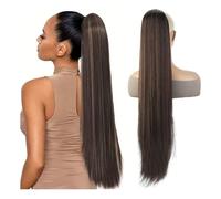 Natural Long Straight Ponytail Hair Extensions for Women Drawstring Fake Hair Pony Tail Synthetic Perfect Looking(F4-27)