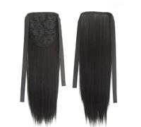 Natural Long Straight Wig Ponytail Hair Extension Hairpiece Matte Realistic Seamless Tie Up Pony Tail for Woman Stunning Look(BLACK BROWN_60CM)