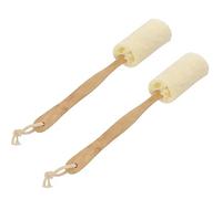 Natural Loofah Bath Brush with Long Wooden Handle - Utilizing Practical Natural exfoliating loofah, loofah, and Back Sponge Brush (2PC)