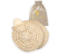 Natural Loofah Body Scrubber - Exfoliating Loofah Sponge, Handwoven Sisal Agave with Soap Pouch, Eco-Friendly Arabic - Turkish Bath Washcloth for Women & Men (2-Pack)