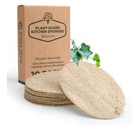 Natural Loofah Dish Sponge - 10 Pack (6 + 4 Bonus) - 100% Plant-Based, Plastic-Free Kitchen Scrubber Pads | Compostable & Zero Waste Alternative to Traditional Sponges