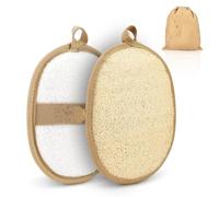 Natural Loofah Exfoliating Body Scrubber, Made with Natural Egyptian Shower Loofah Sponge, Bath Shower Loofah Sponge for Women and Men, for Face and Body That Gets You Clean - 2 Count (1 Pack)