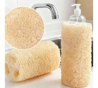 Natural Loofah Sponge 2 Pack Organic Exfoliating Bath Scrubber, Body Shower Spa Cleansing Tool, Biodegradable Eco Shower Accessory
