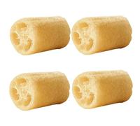 Natural Loofah Sponge, 4-Pack Premium Body Scrubber for Gentle Exfoliation, 10-17 cm Organic Loofah Mitt for Skin Care and Bathing