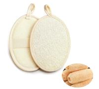 Natural Loofah Sponge Exfoliating Body Scrubber, (2 Pack) Made with Eco-Friendly and Biodegradable Shower Luffa Sponge， for Women and Men