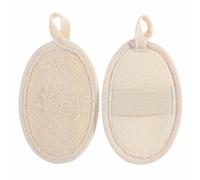 Natural Loofah Sponge Exfoliating Body Scrubber (2 Pack),Made with Eco-Friendly and Biodegradable Shower Luffa Sponge, Loofah for Women and Men, Beige…