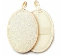 Natural Loofah Sponge Exfoliating Body Scrubber (2 Pack),Made with Eco-Friendly and Biodegradable Shower Luffa Sponge, Loofah for Women and Men, Beige.