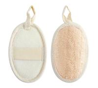 Natural Loofah Sponge Exfoliating Body Scrubber Exfoliating Sponge loofah Sponge 2 Pack Biodegradable Shower Luffa for Men and Women Organic Bath Loofah Pad with Terry Cloth Backing for Soft Skin