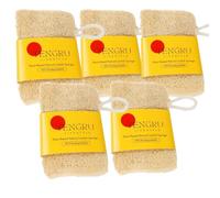 Natural Loofah Sponge Exfoliating Body Scrubber Pack of 5,Made with Biodegradable Shower Luffa Sponge, Loofah for Women and Men
