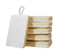 Natural Loofah Washing Up Sponges 6pcs, Eco Friendly Compostable and Cellulose Dish Scrubbers with Cotton Hanging Loop - Odour Free Biodegradable, Plastic Free, Non Scratch for Kitchen Bathroom