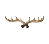 Natural Look Deer Antler Wall Hook, Resin Decorative Hanger, for Foyer Bedroom Bathroom, Sturdy Coat Rack with Aged Finish 15.7 Inch(A)
