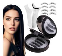 Natural Look Lashes,Waterproof Natural Magnetic Eyelashes with Applicator - 2 Pair Eye Makeup Accessories, False Lashes for Home, Studio, Travel