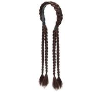 Natural Look Synthetic Ponytail with Elastic Band Adjustable Double Braided Hairpiece for Daily Styling Natural Looking Ponytail