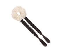 Natural Look Synthetic Ponytail With Elastic Lace Band Double Braided Hairpiece For Daily Styling Double Twist Elastic Hair Extension
