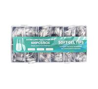 Natural Looking 600PCS Crystal Matte Tips Full Coverage Art for Daily Wear Friendly False Matte Press on