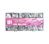 Natural Looking 600PCS Crystal Matte Tips Full Coverage Art for Daily Wear Friendly False Seamlessly Fit False