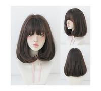 Natural Looking & Comfortable | Long Lasting Quali Wig Black Natural Short Wigs Straight Wigs with Bangs Brown Pink Synthetic Hair for Women Daily Cosplay Heat Resistant Wig transform Your Look with H
