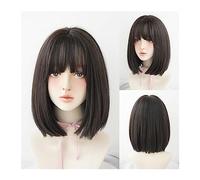 Natural Looking & Comfortable | Long Lasting Quali Wig Black Natural Short Wigs Straight Wigs with Bangs Brown Pink Synthetic Hair for Women Daily Cosplay Heat Resistant Wig transform Your Look with H