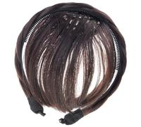 Natural Looking Fishbone Braid Air Bangs Wigs Headband Breathable Synthetic Fiber Hairpiece For Women Quick Hairstyle Fishbone Braid Wigs Hairband With Air Bangs