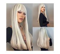 Natural-Looking， Long Blonde Straight Wig With Bangs Synthetic Cosplay Wig For Women Cosplay/Party/Daily Wig,Flawless Style