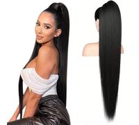 Natural Looking Ponytail Extension, 10"-26" Drawstring Ponytail Human Hair Extensions 100% Remy Hair, Thick & Natural Looking Hair Extensions, Seamles(10inch)