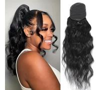 Natural Looking Ponytail Extension, 100% Remy Human Hair 100g Black Drawstring Ponytail, Thick & Natural Looking Hair Extensions, Seamles(26inch)