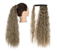 Natural Looking Ponytail Extension, 85cm Long Straight Synthetic Ponytail Hair Extension for Women, Thick & Natural Looking Hair Extensions, Seamles(Chestnut)