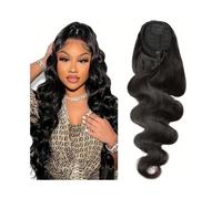 Natural Looking Ponytail Extension, Brazilian Remy Human Hair Black 10-26 Inch Body Wave Drawstring Ponytail Extension Hairpiece, Thick & Natural Looking Hair Extensions, Seamles(14inches)
