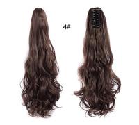 Natural Looking Ponytail Extension, Fluffy Big Wave Ponytail Clip Long Curly Synthetic Hair Tiger Claw Clip, Thick & Natural Looking Hair Extensions, Seamles(Brownish red)