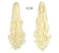 Natural Looking Ponytail Extension, Fluffy Big Wave Ponytail Clip Long Curly Synthetic Hair Tiger Claw Clip, Thick & Natural Looking Hair Extensions, Seamles(White)