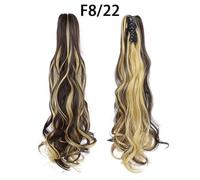 Natural Looking Ponytail Extension, Fluffy Big Wave Ponytail Clip Long Curly Synthetic Hair Tiger Claw Clip, Thick & Natural Looking Hair Extensions, Seamles(Dark brownish gold)