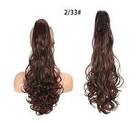 Natural Looking Ponytail Extension, Fluffy Big Wave Ponytail Clip Long Curly Synthetic Hair Tiger Claw Clip, Thick & Natural Looking Hair Extensions, Seamles(Light brownish red)