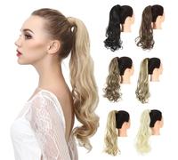 Natural Looking Ponytail Extension, Invisible Seamless Women's Wig Ponytail Long Curly Synthetic Hair, Thick & Natural Looking Hair Extensions, Seamles(Dirty Blonde)