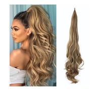 Natural Looking Ponytail Extension, Wig 32INCH long ponytail wig wrap-around hair receiver women's ponytail stick hair, Thick & Natural Looking Hair Extensions, Seamles(Light brown)