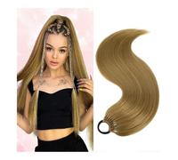 Natural Looking Ponytail Extension, Women's Long Straight Synthetic Wig Ponytail with Rubber Band, Thick & Natural Looking Hair Extensions, Seamles(Off-white)