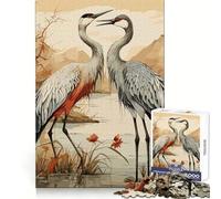 Natural Love Stork Jigsaw Puzzles for Adults 1000 Pieces Mind Skill Toy Slow Enjoy Design Assembly Lovely Gift (38x26cm)