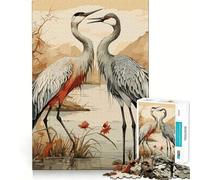 Natural Love Stork Jigsaw Puzzles for Adults 1000 Pieces Mind Skill Toy Slow Enjoy Design Assembly Lovely Gift (38x26cm)