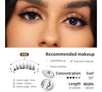 Natural Magnetic Eyelashes without Magnetic Lashes Natural Look Reusable Eyelashes Applicator, Wi Kit with Magnetic